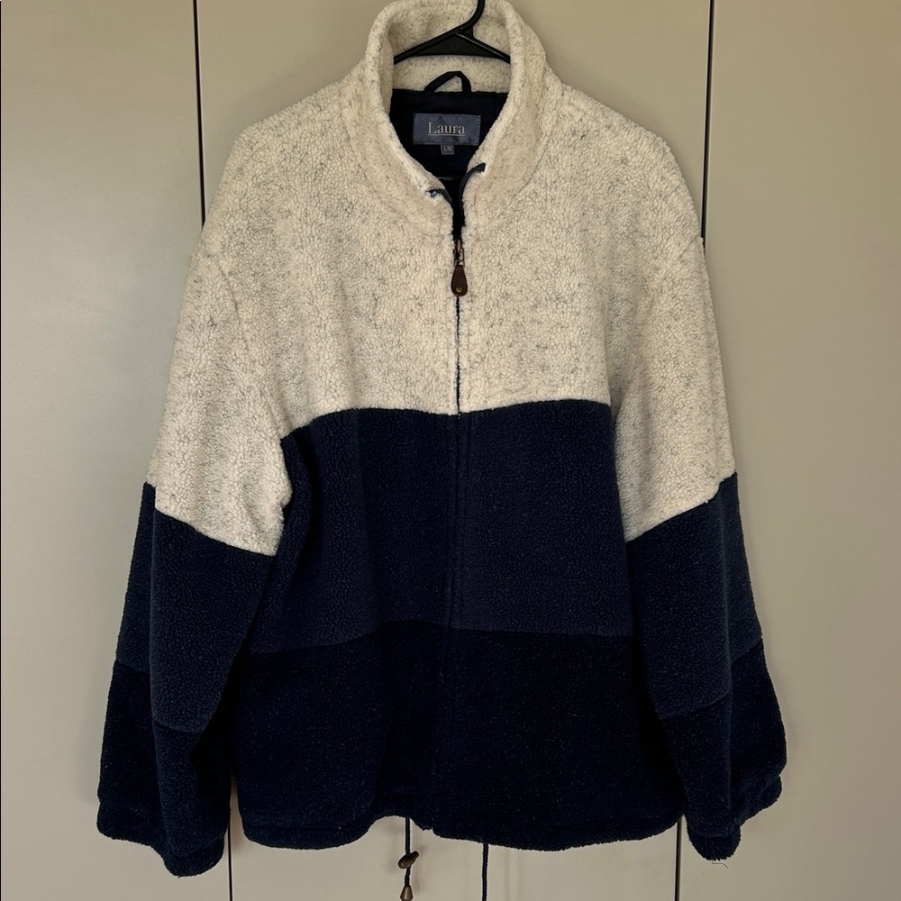 Vintage Laura Three-Tone Fleece Zip-Up Jacket